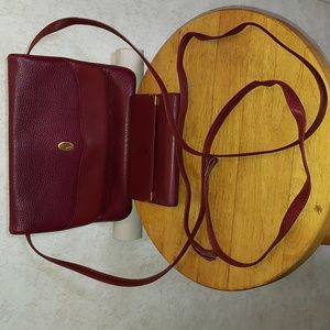 Vintage Leather Cartier Small/ Sling Crossbody Bag and Wallet Set.